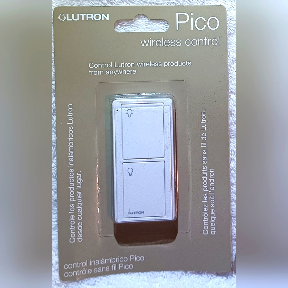 Lutron Pico Smart Remote (2-Button On/Off) for Caseta Smart Switch, White